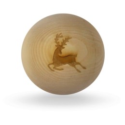 Zirbenholz-Kugel mit Hirsch...