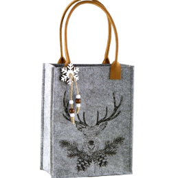 Filztasche "Hirschkopf" grau